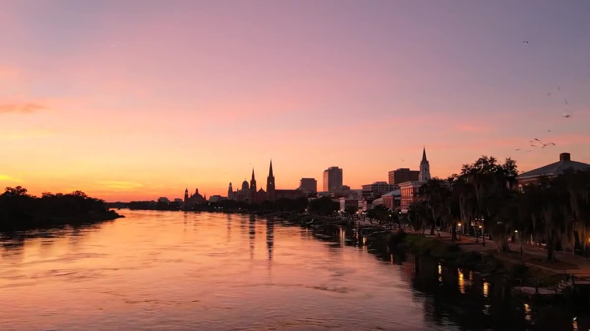 Augusta Georgia skyline at sunset